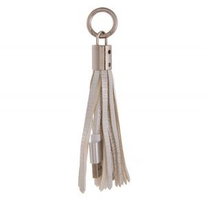 Portable cell phone charger tassel keychain